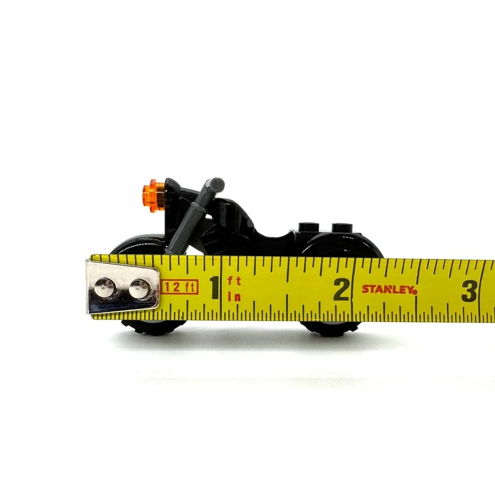 Lego Black Motorcycle Minifigure Scale Grey Chassis Vintage Town City Vehicle